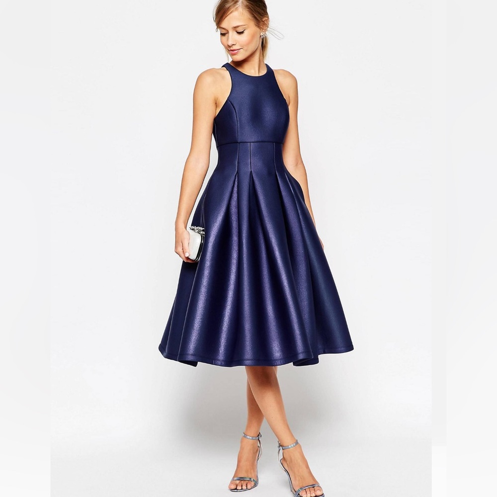 NWOT ASOS SALON Shimmer Scuba Ultra Full Prom Dress